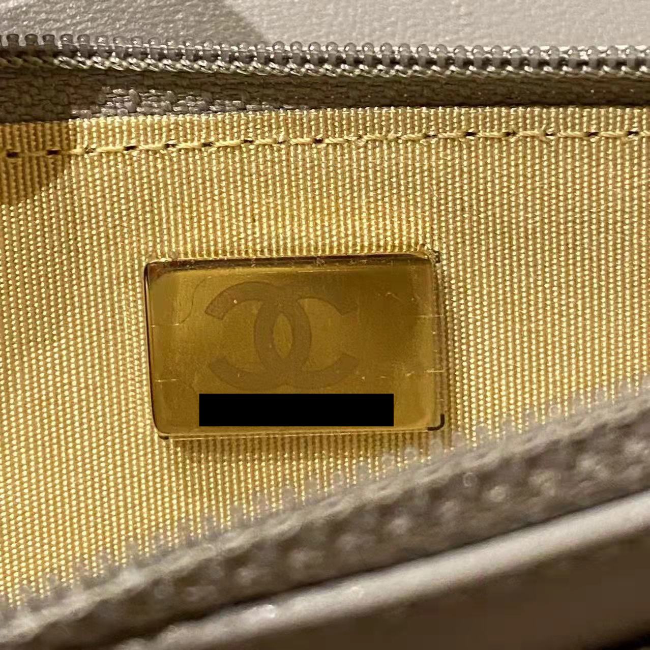 CHANEL PEARL CRUSH WALLET ON CHAIN LAMBSKIN GREY GHW (MICROCHIP)