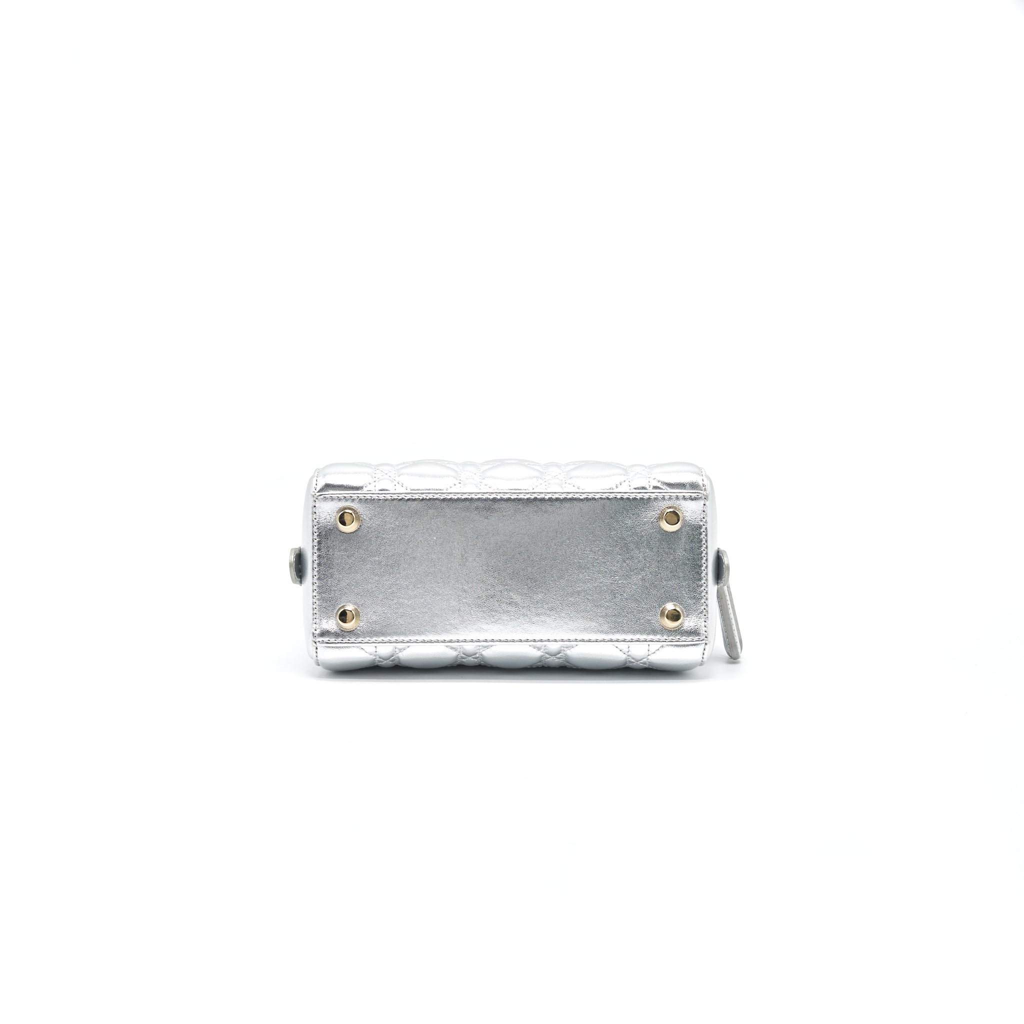 DIOR SMALL LILY TOTE SILVER LAMBSKIN GHW