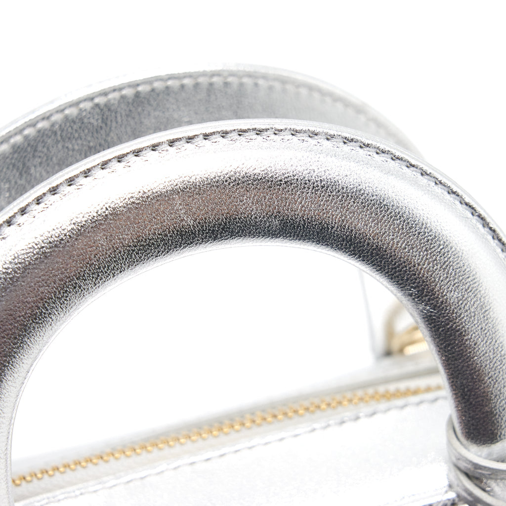 DIOR SMALL LILY TOTE SILVER LAMBSKIN GHW