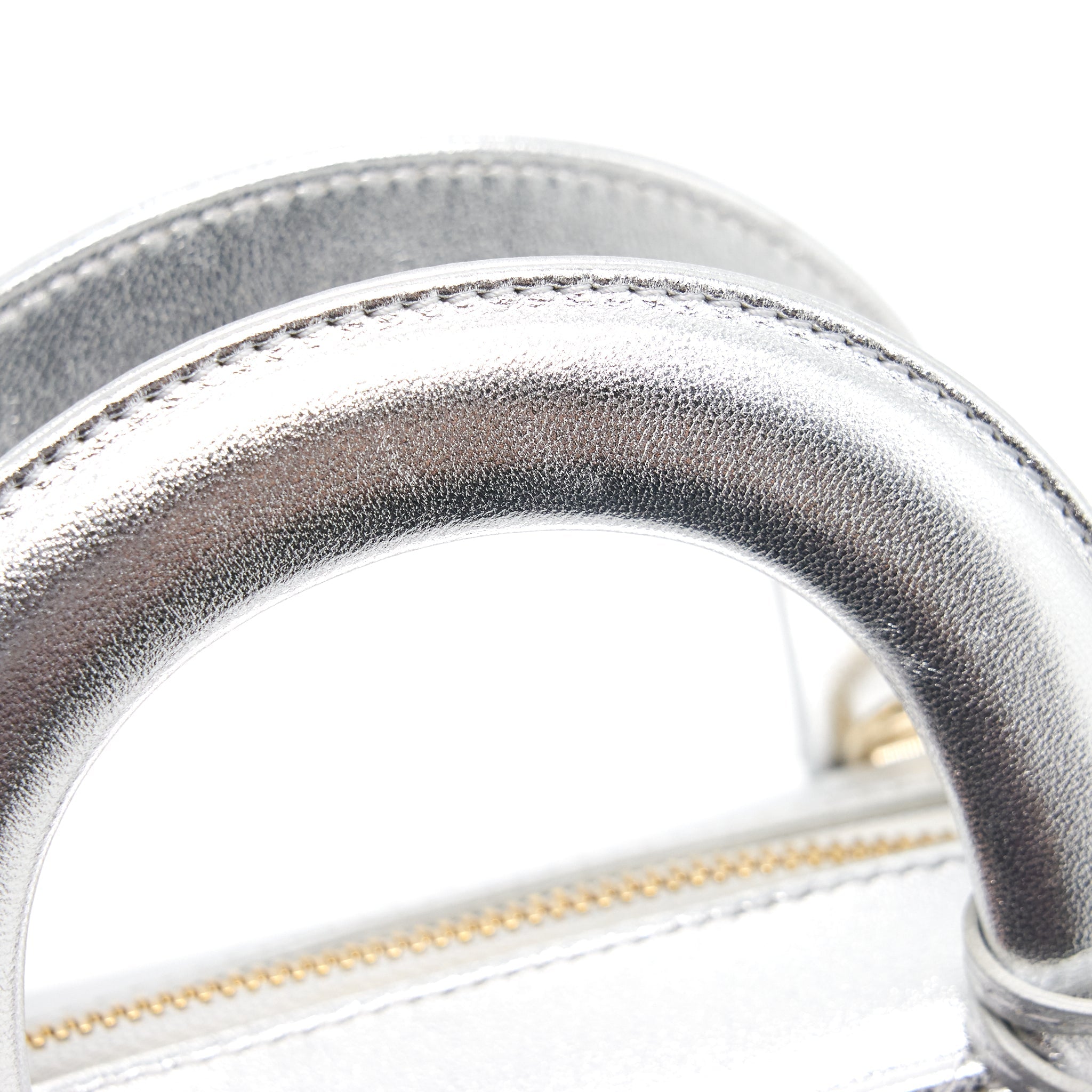 DIOR SMALL LILY TOTE SILVER LAMBSKIN GHW