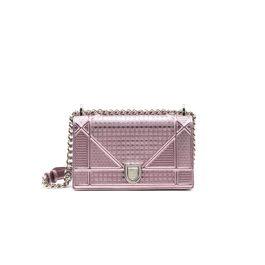 DIOR DIORAMA SMALL METALLIC PINK SHW