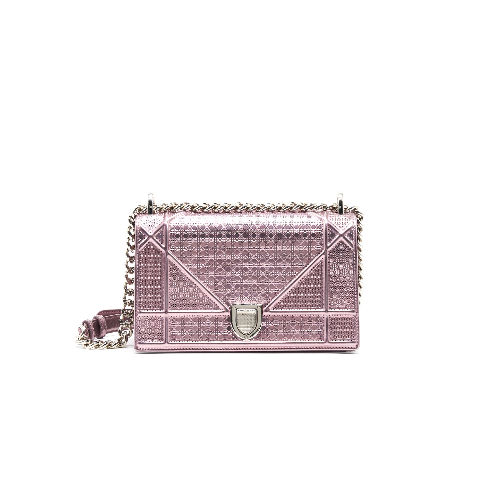 DIOR DIORAMA SMALL METALLIC PINK SHW