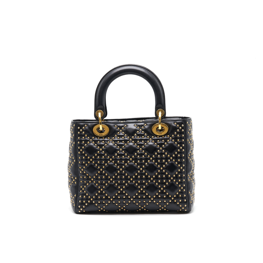 DIOR SUPPLE LADY DIOR STUDDED TOTE BAG