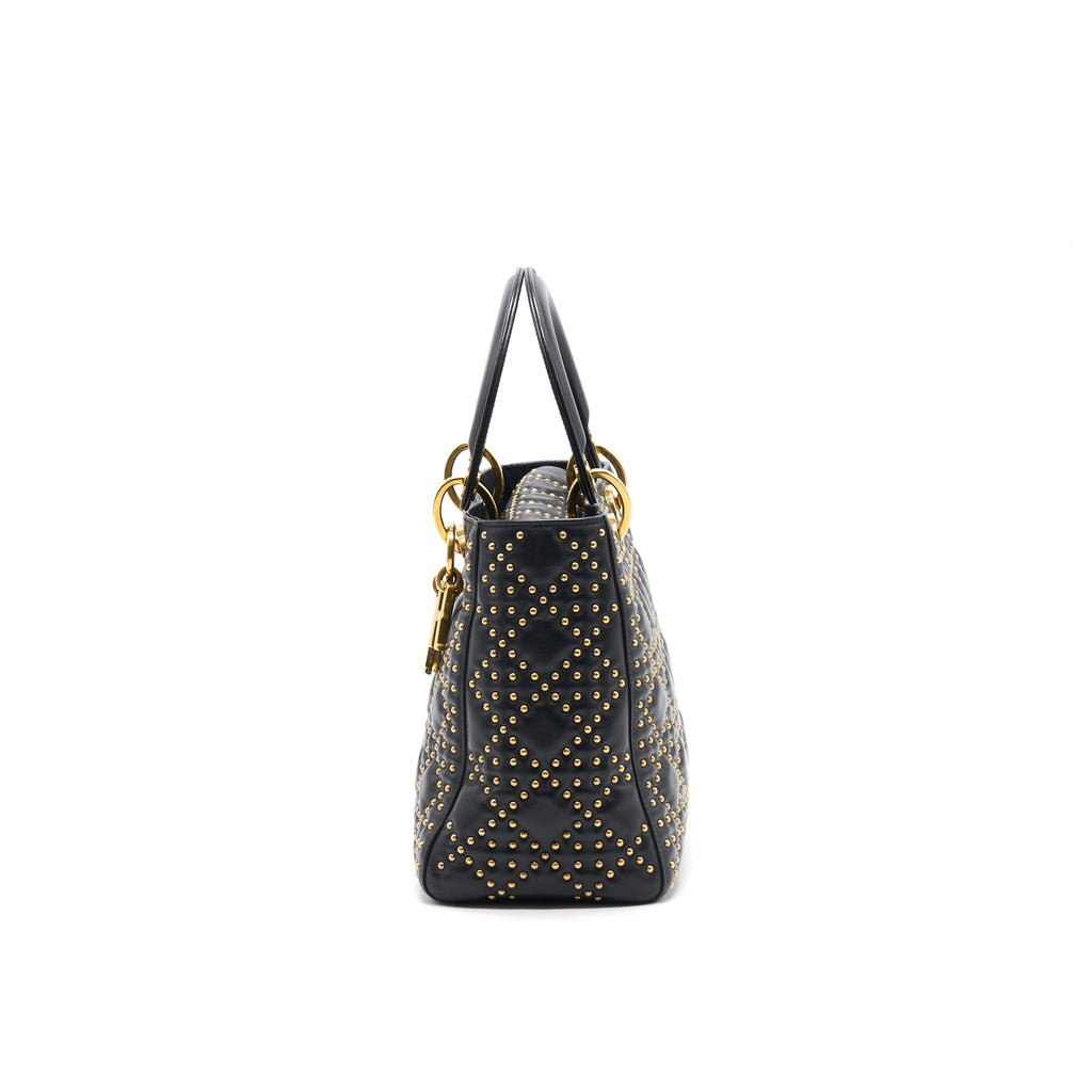 DIOR SUPPLE LADY DIOR STUDDED TOTE BAG