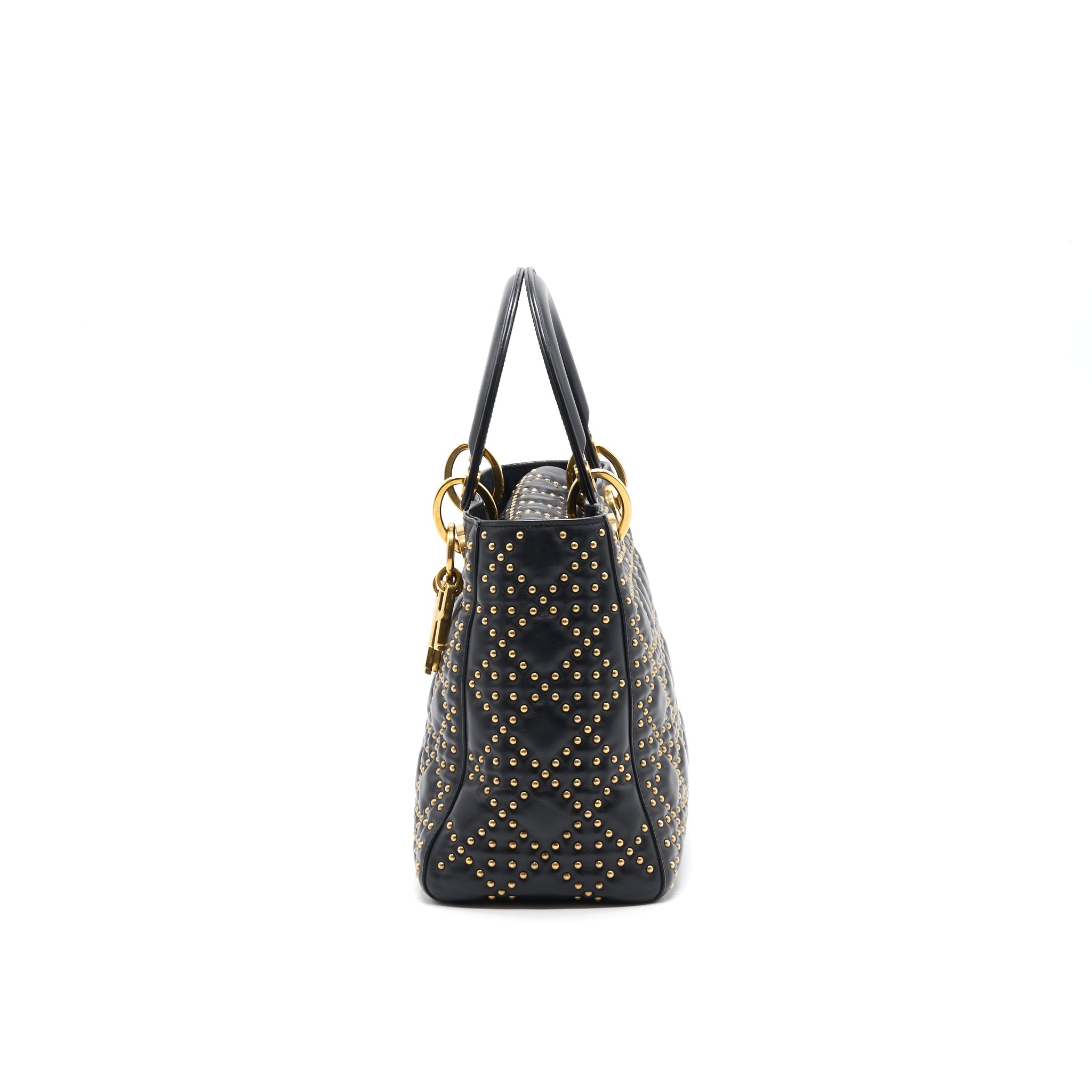 DIOR SUPPLE LADY DIOR STUDDED TOTE BAG