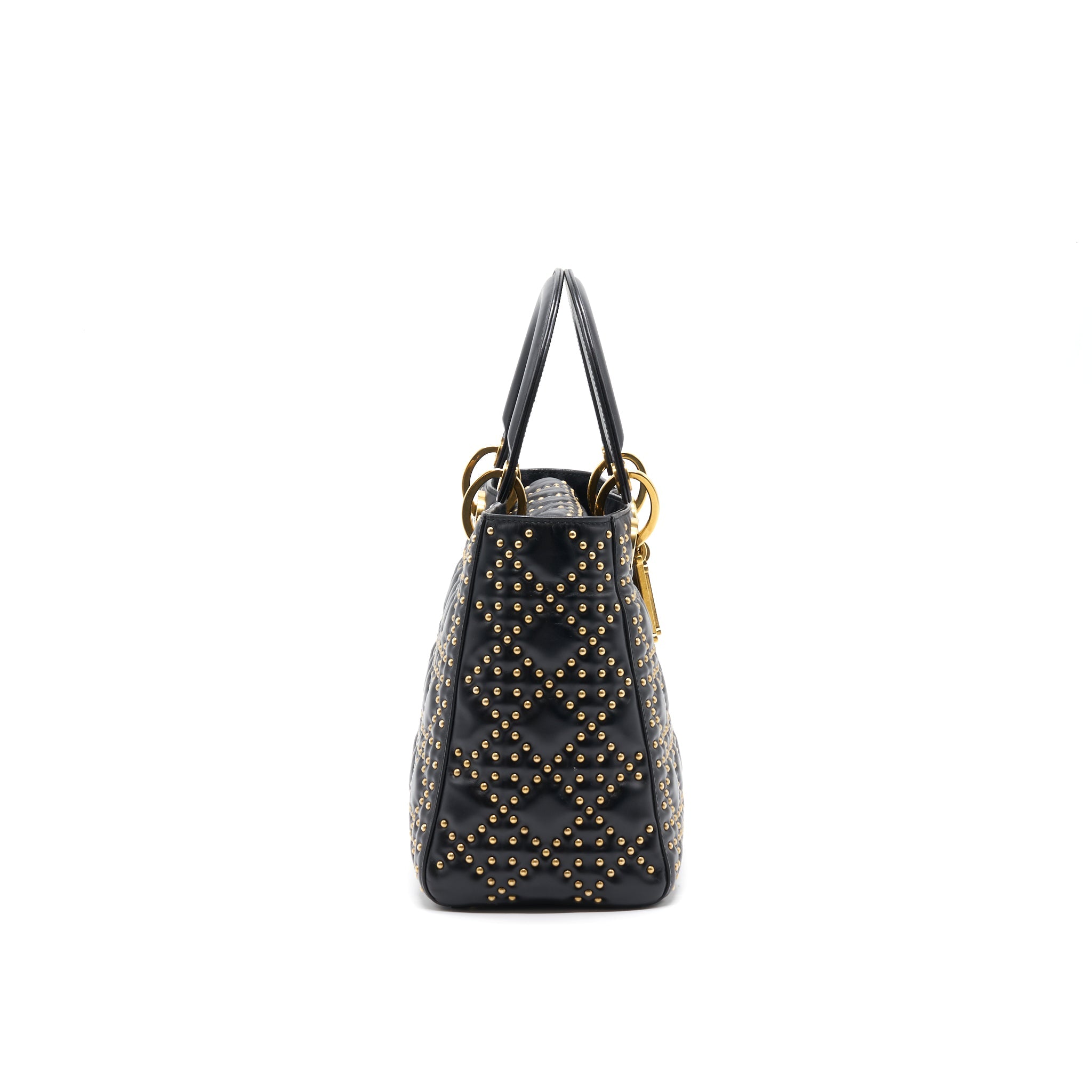 DIOR SUPPLE LADY DIOR STUDDED TOTE BAG