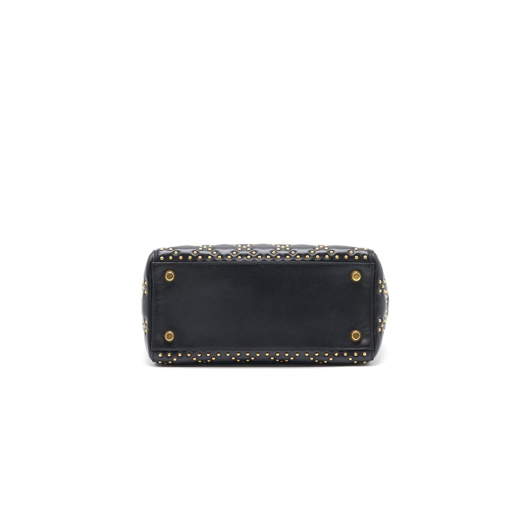 DIOR SUPPLE LADY DIOR STUDDED TOTE BAG