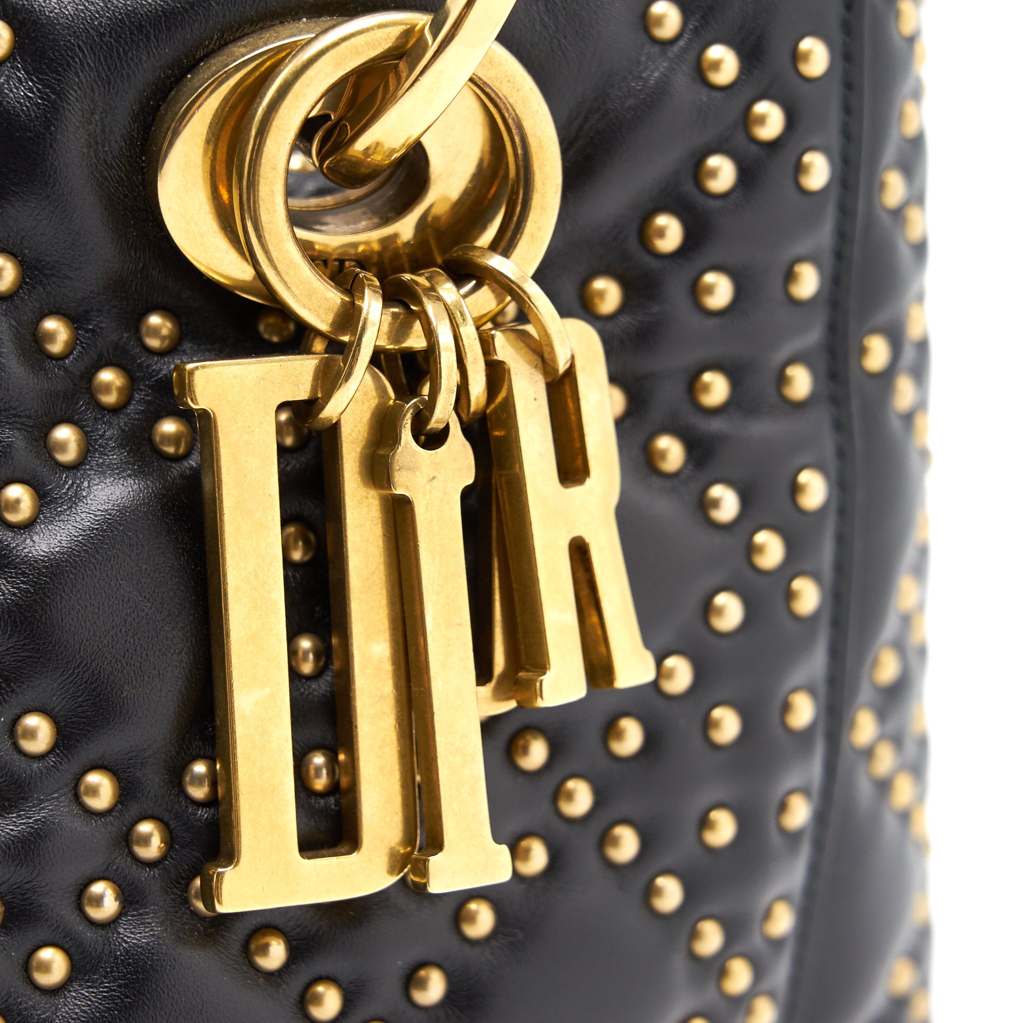 DIOR SUPPLE LADY DIOR STUDDED TOTE BAG