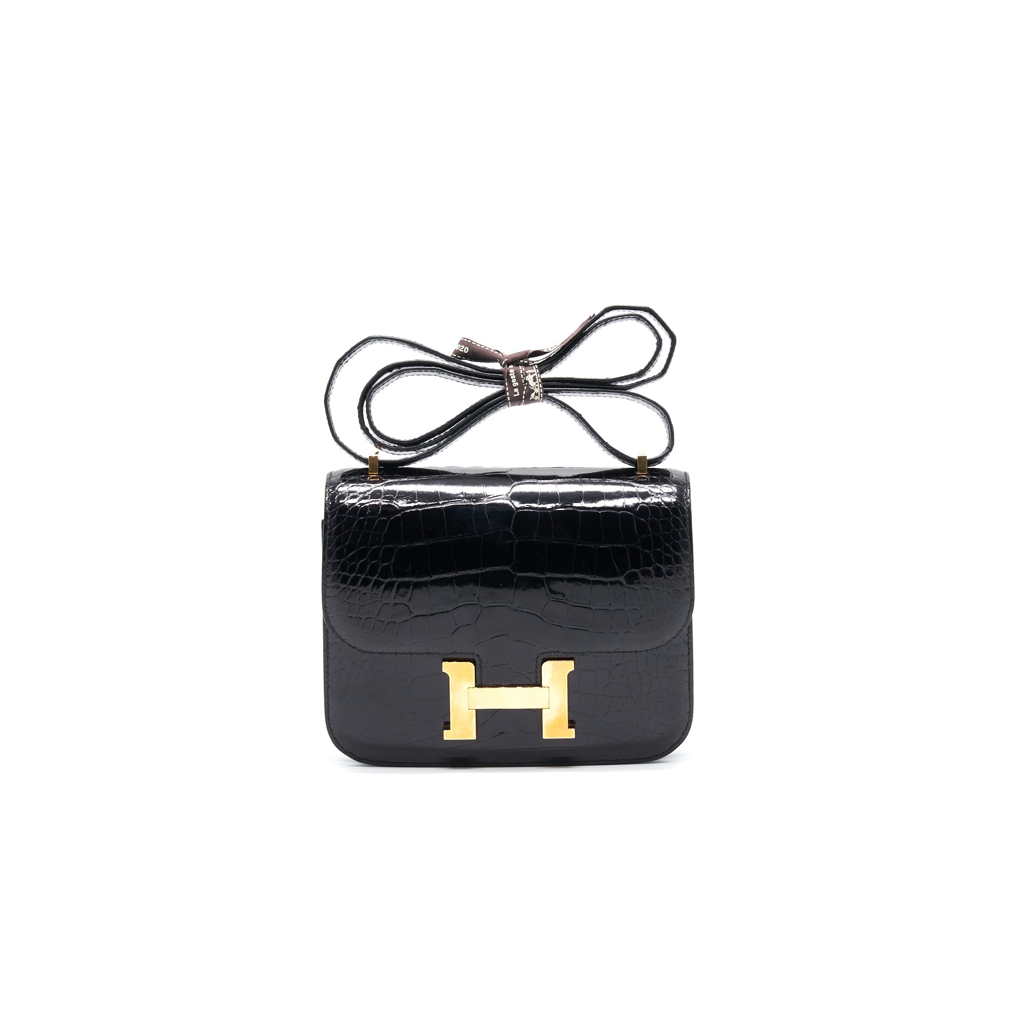 HERMES ALIGATOR CONSTANCE MINI BLACK RGHW