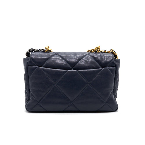 CHANEL 19 LARGE FLAP BAG  NAVY
