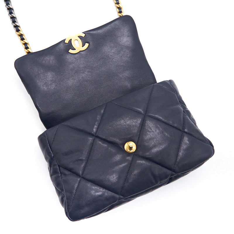CHANEL 19 LARGE FLAP BAG  NAVY