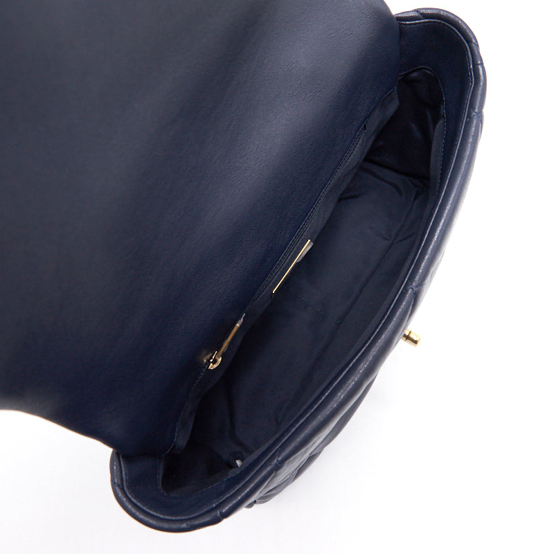 CHANEL 19 LARGE FLAP BAG  NAVY