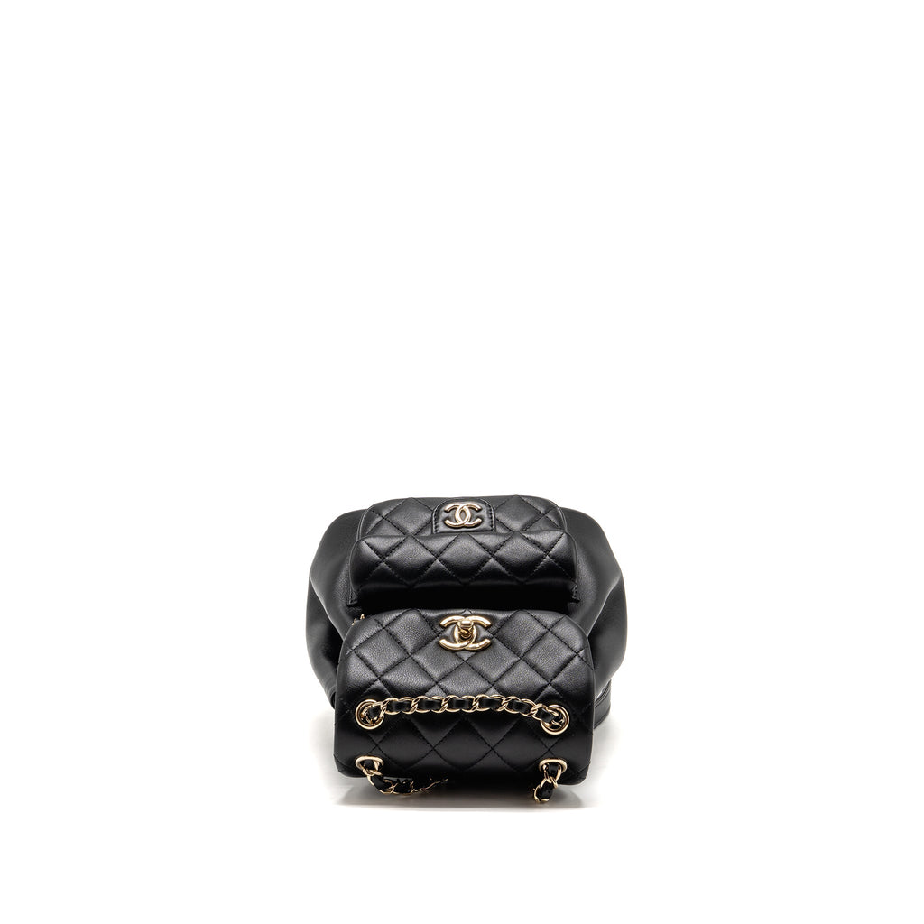 CHANEL MINI DUMA BACKPACK CALFSKIN BLACK LGHW (MICROCHIP)