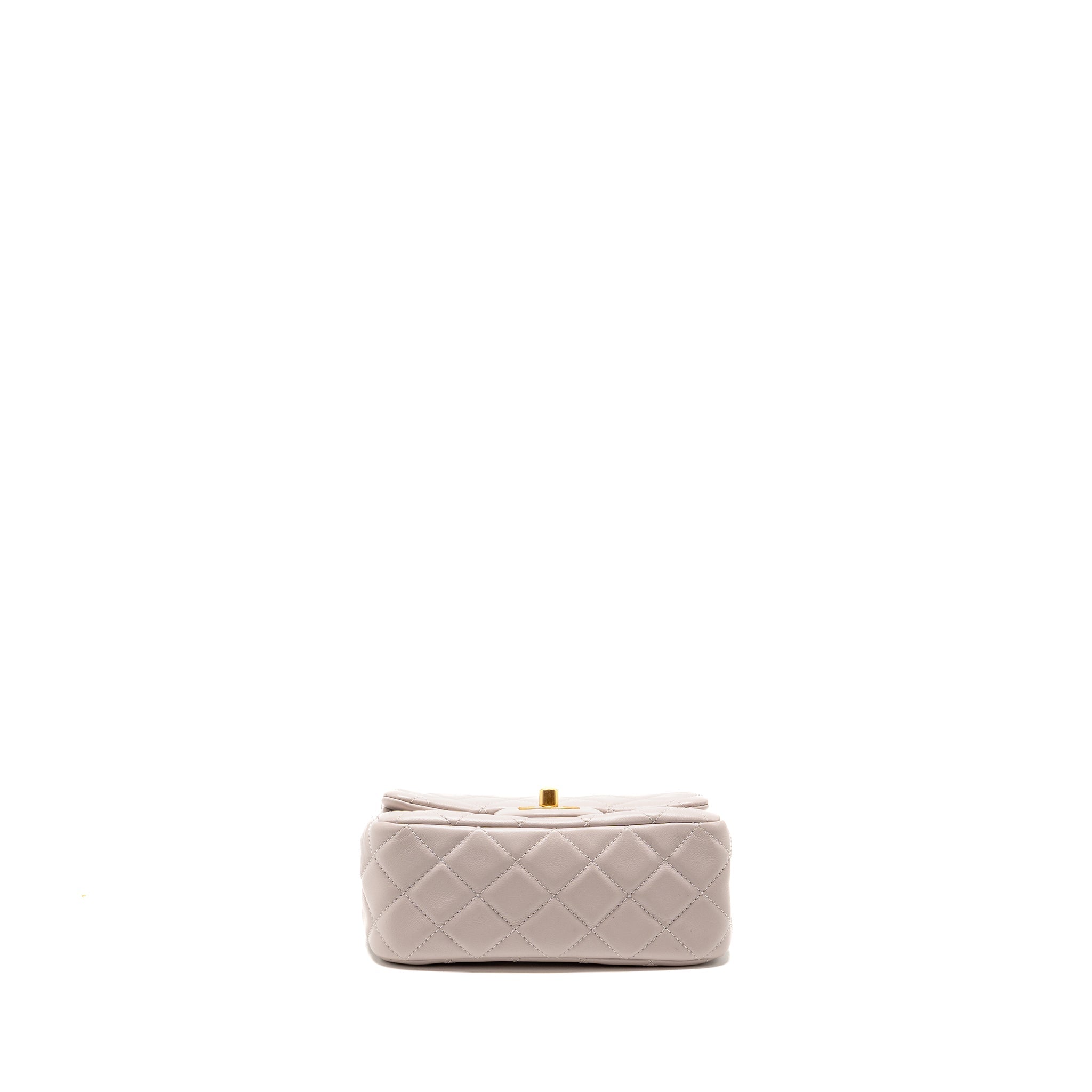 CHANEL PEARL CRUSH MINI SQUARE FLAP BAG LAMBSKIN LIGHT PURPLE GHW (MICROCHIP)