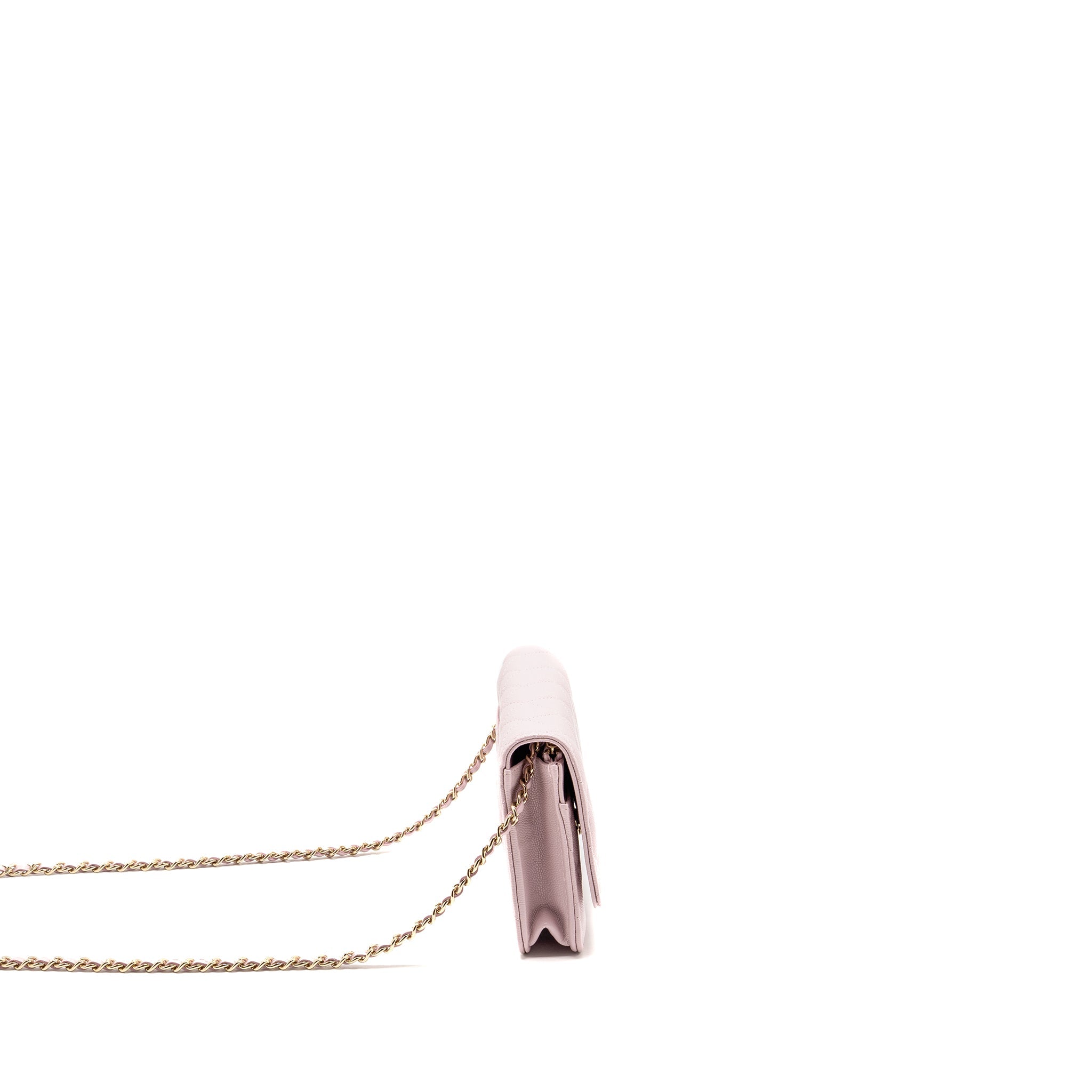 CHANEL CLASSIC WALLET ON CHAIN CAVIAR PINK LGHW
