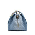 CHANEL 25 MEDIUM HANDBAG WASHED DENIM BLUE GHW (MICROCHIP)