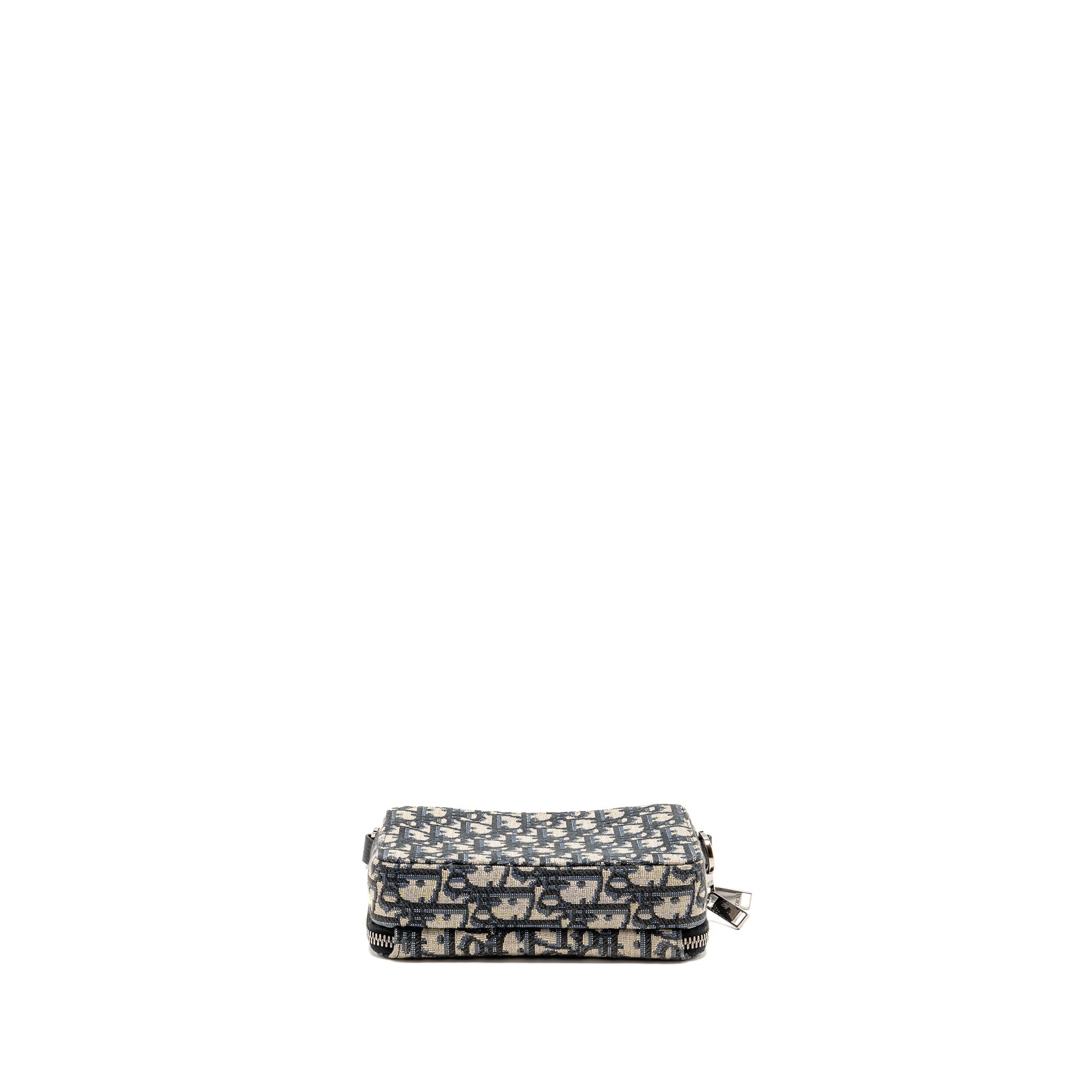 DIOR WALLET ON STRAP OBLIQUE JACQUARD CANVAS/LEATHER BLUE SHW