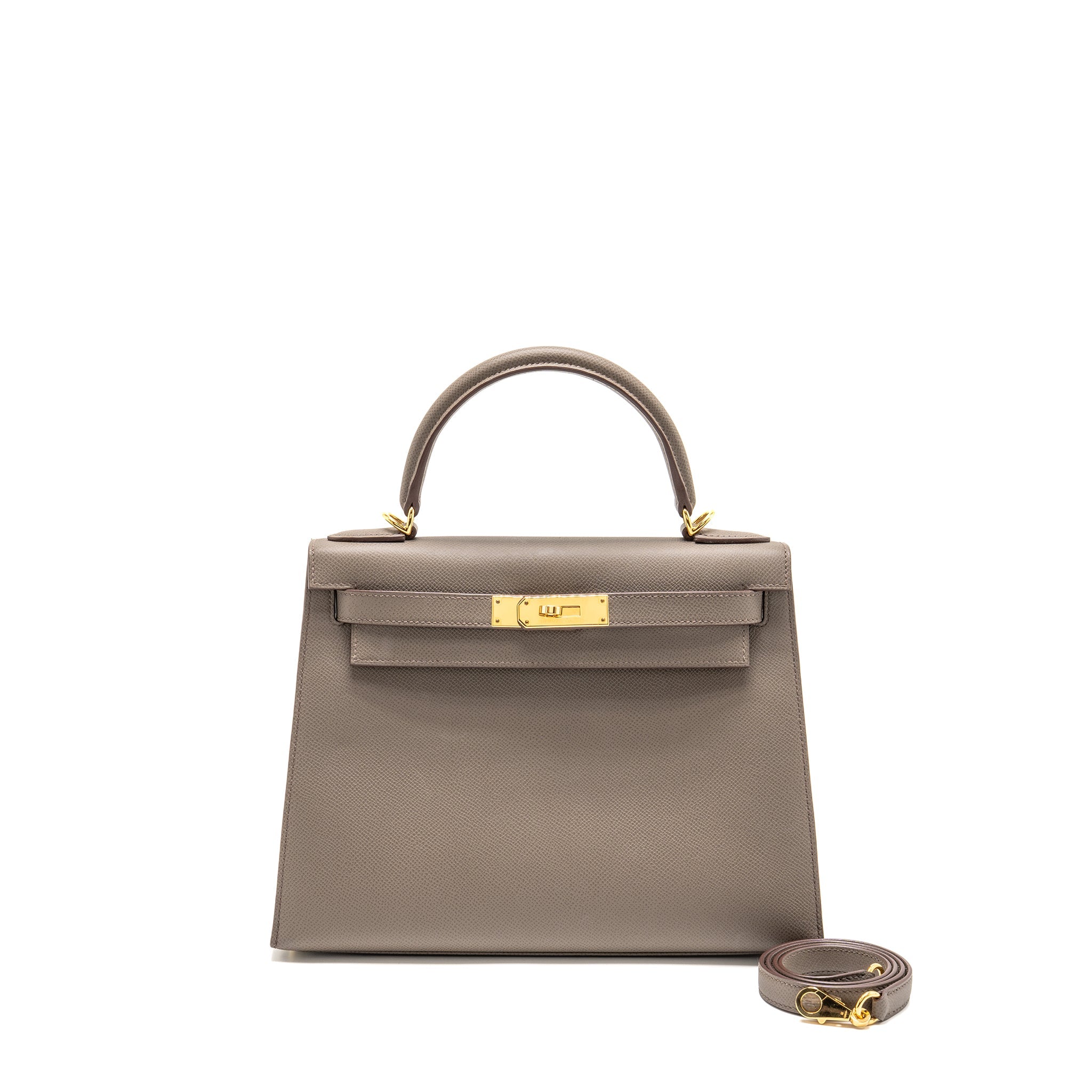 HERMES KELLY 28 EPSOM GRIS ETAIN GHW