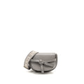 LOEWE MINI GATE DUAL BAG SOFT CALFSKIN WITH JACQUARD STRAP GREY SHW
