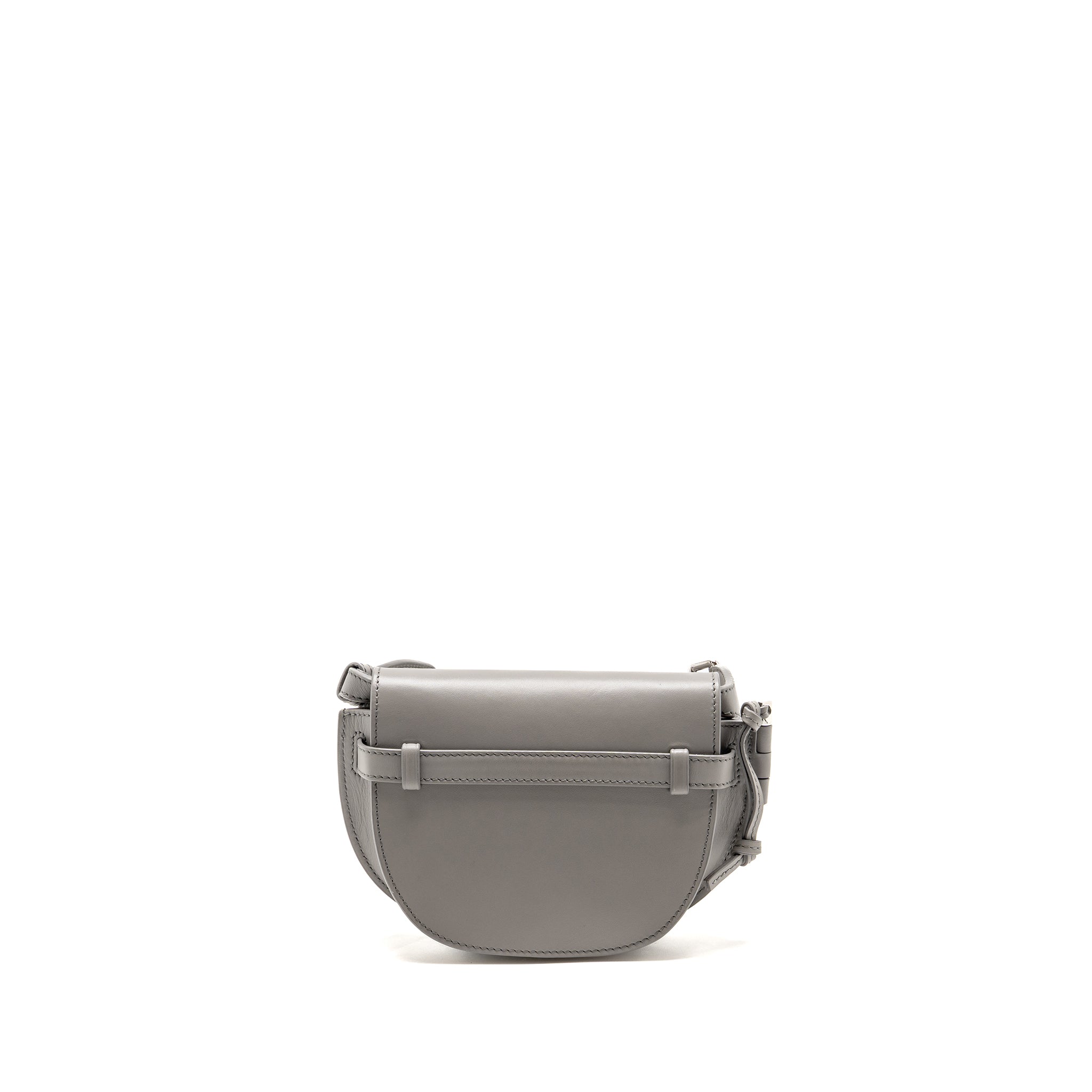 LOEWE MINI GATE DUAL BAG SOFT CALFSKIN WITH JACQUARD STRAP GREY SHW