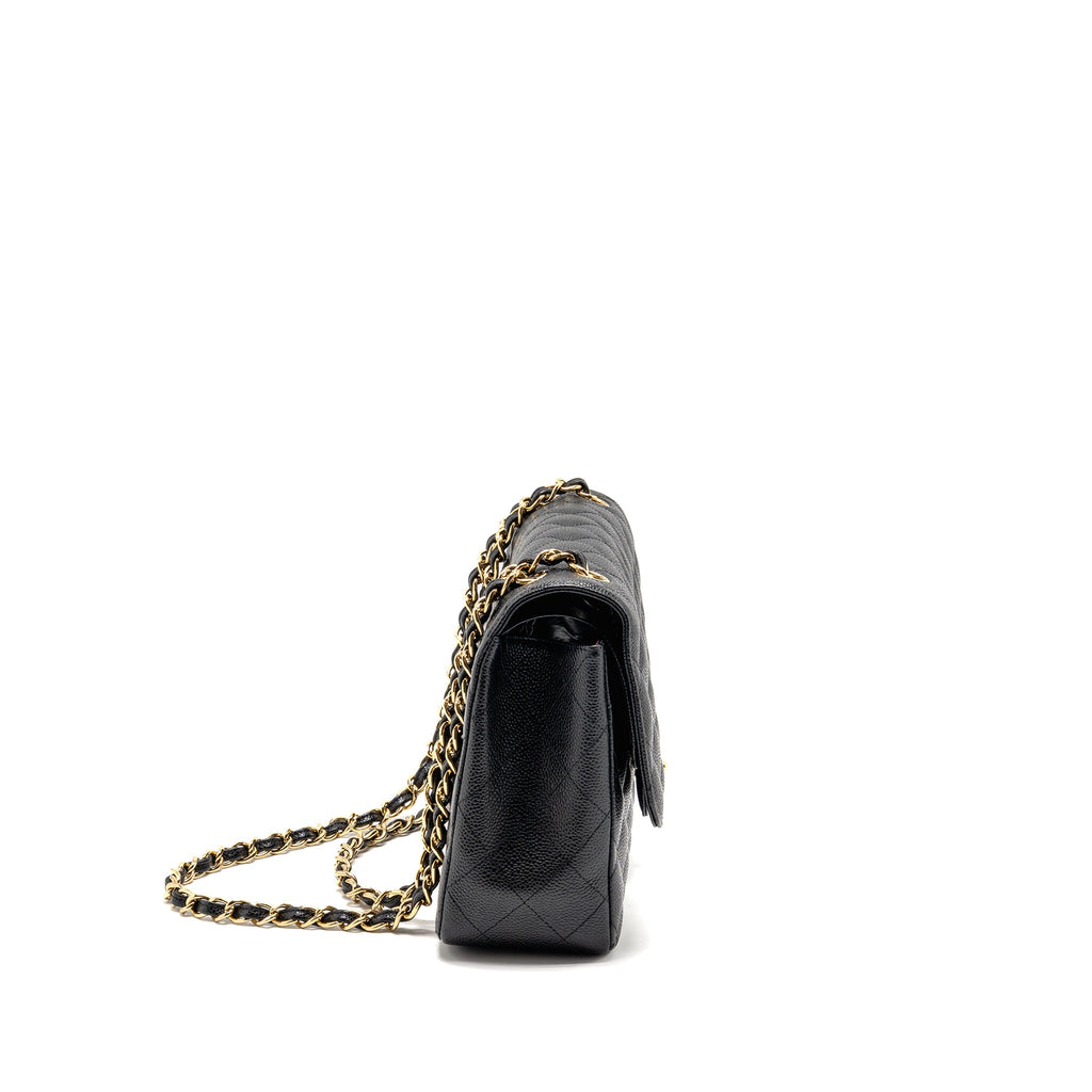 CHANEL JUMBO CLASSIC DOUBLE FLAP BAG CAVIAR BLACK GHW
