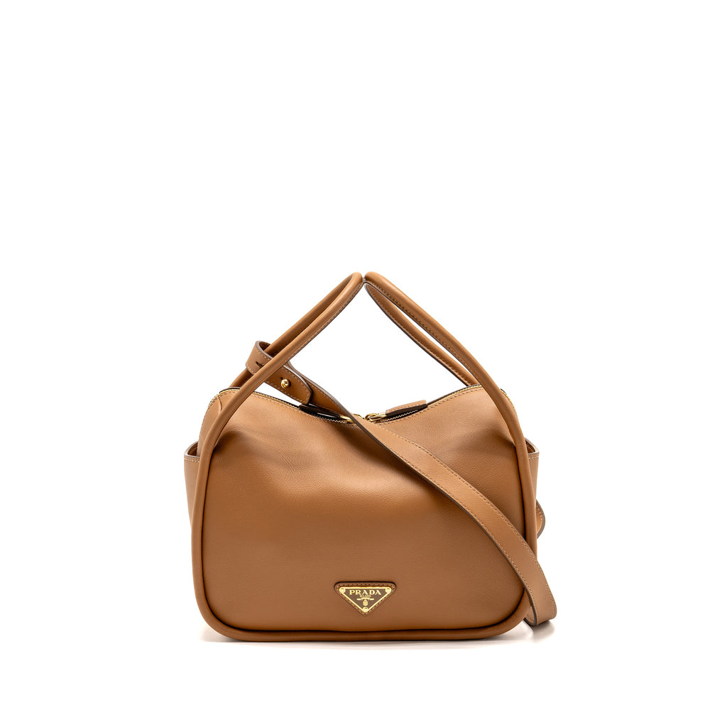 PRADA DARLING HANDBAG CALFSKIN CARAMEL GHW