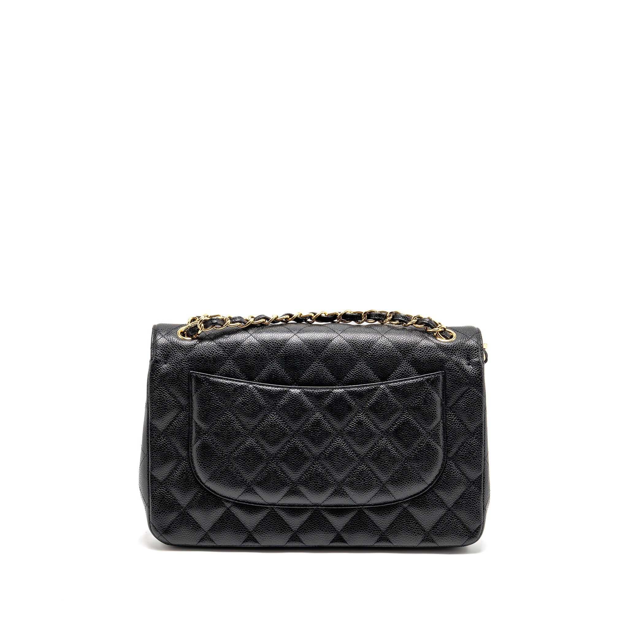 CHANEL JUMBO CLASSIC DOUBLE FLAP BAG CAVIAR BLACK GHW