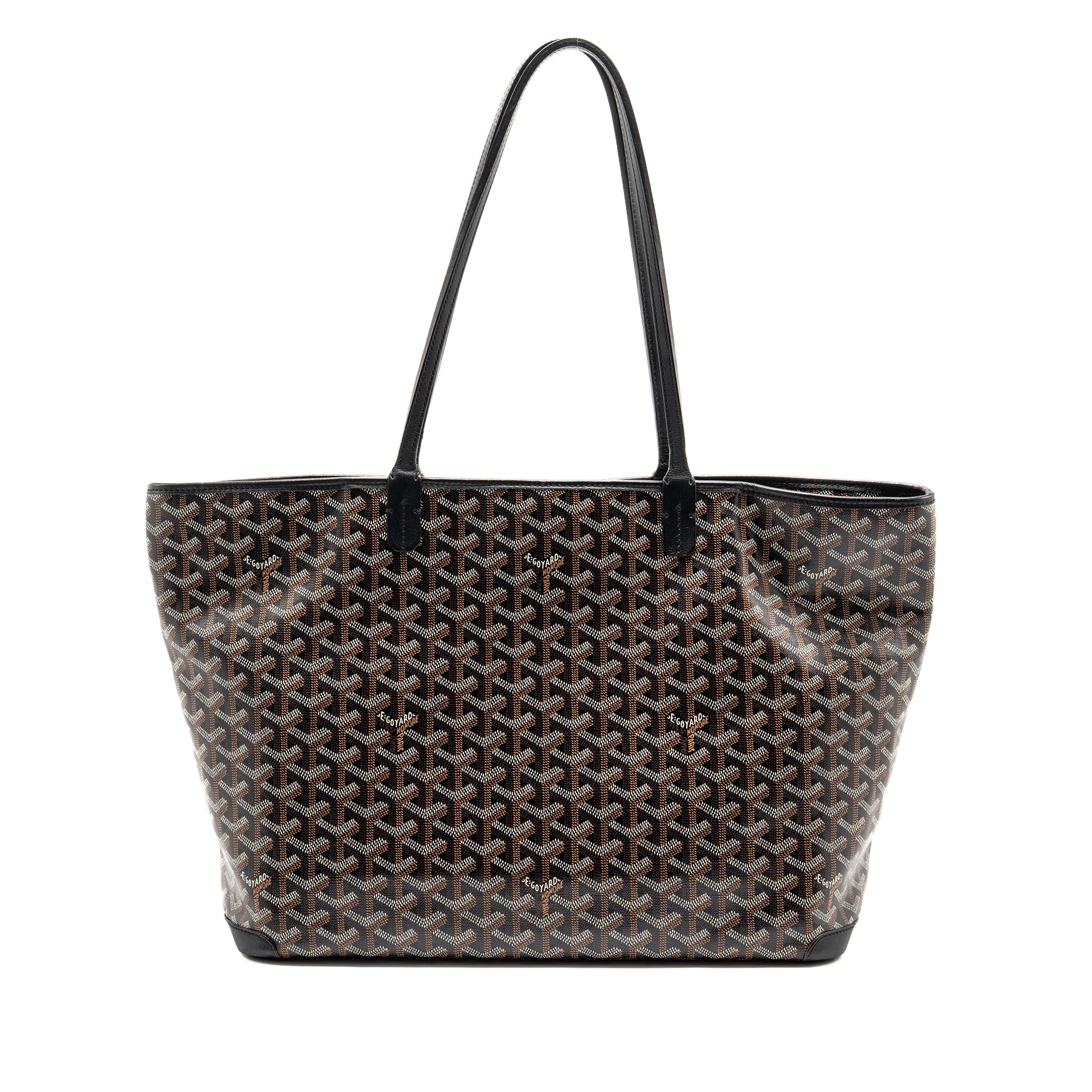 GOYARD ARTOIS BAG PM GOYARDINE CANVAS/CHEVROCHES CALFSKIN BLACK SHW