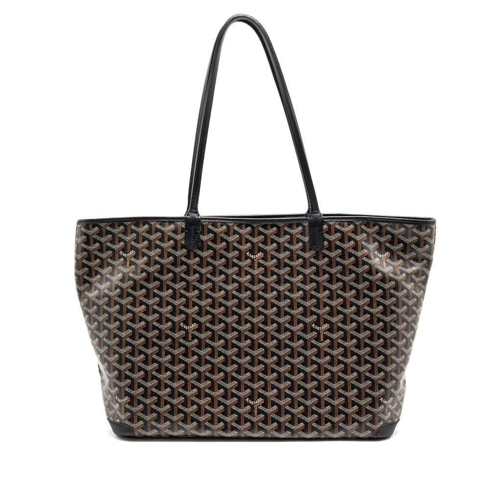 GOYARD ARTOIS BAG PM GOYARDINE CANVAS/CHEVROCHES CALFSKIN BLACK SHW