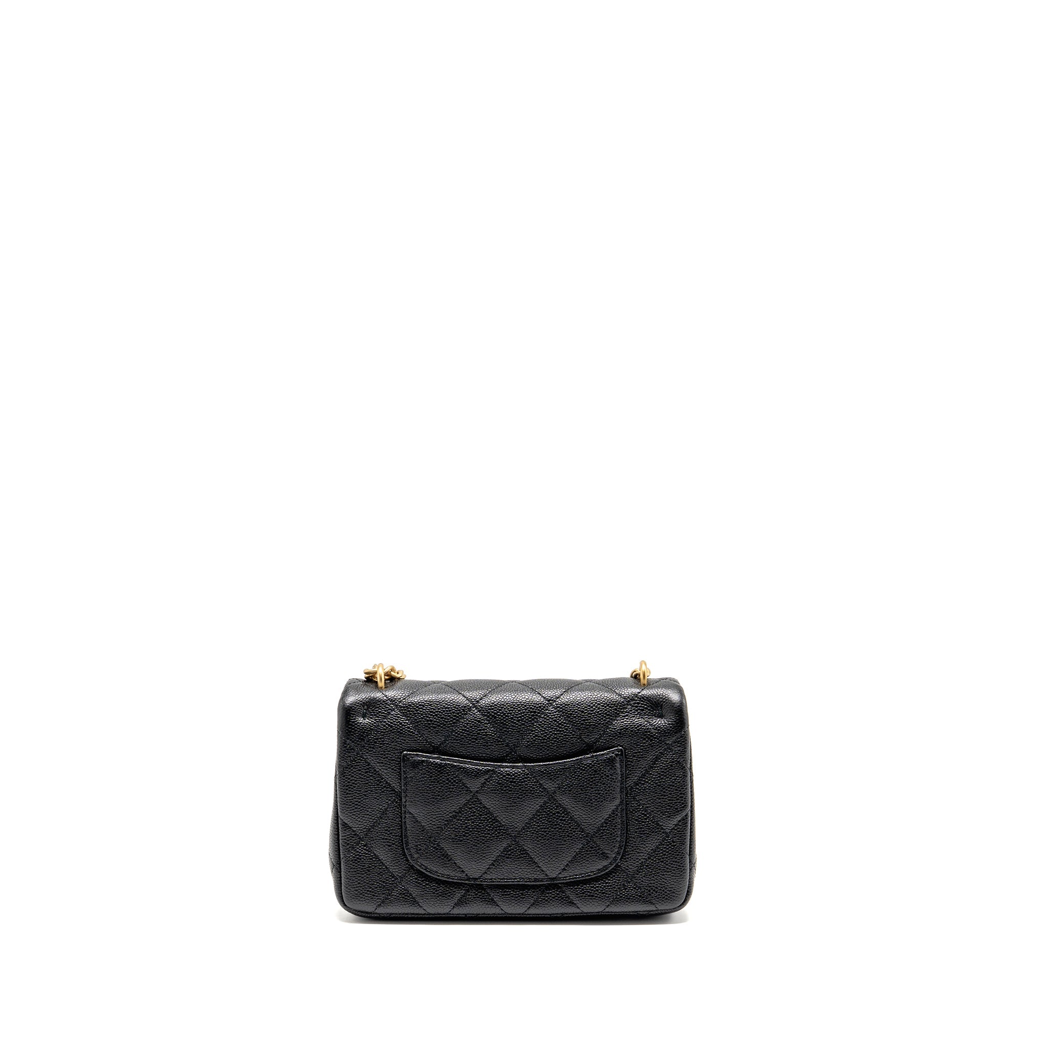 CHANEL COCO LOVE FLAP BAG ADJUSTABLE CHAIN CAVIAR BLACK GHW (MICROCHIP)