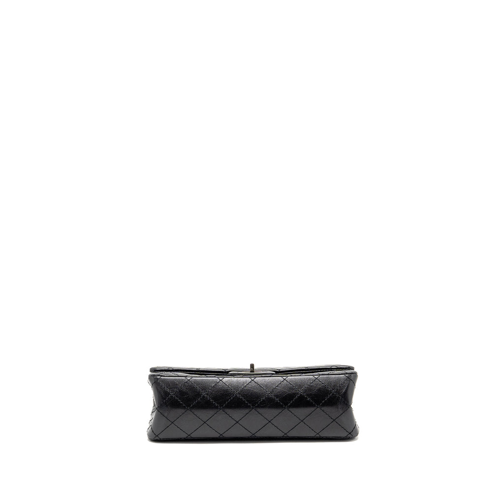 CHANEL SMALL 2.55 REISSUE FLAP BAG AGED CALFSKIN BLACK SHW (MICROCHIP)