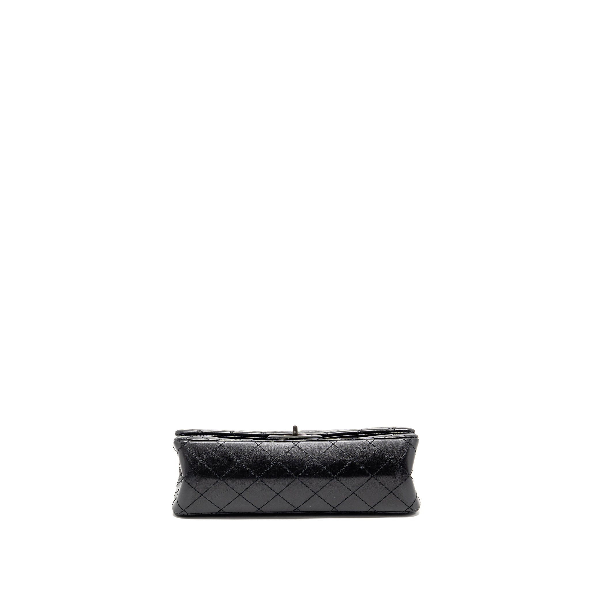 CHANEL SMALL 2.55 REISSUE FLAP BAG AGED CALFSKIN BLACK SHW (MICROCHIP)