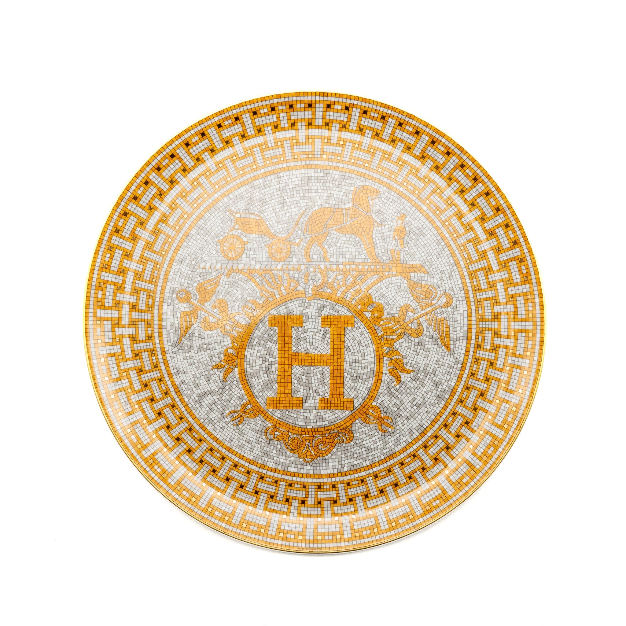 HERMES MOSAIQUE AU 24 GOLD TART PLATTER