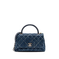 CHANEL MEDIUM COCO HANDLE DENIM/LEATHER BLUE SHW