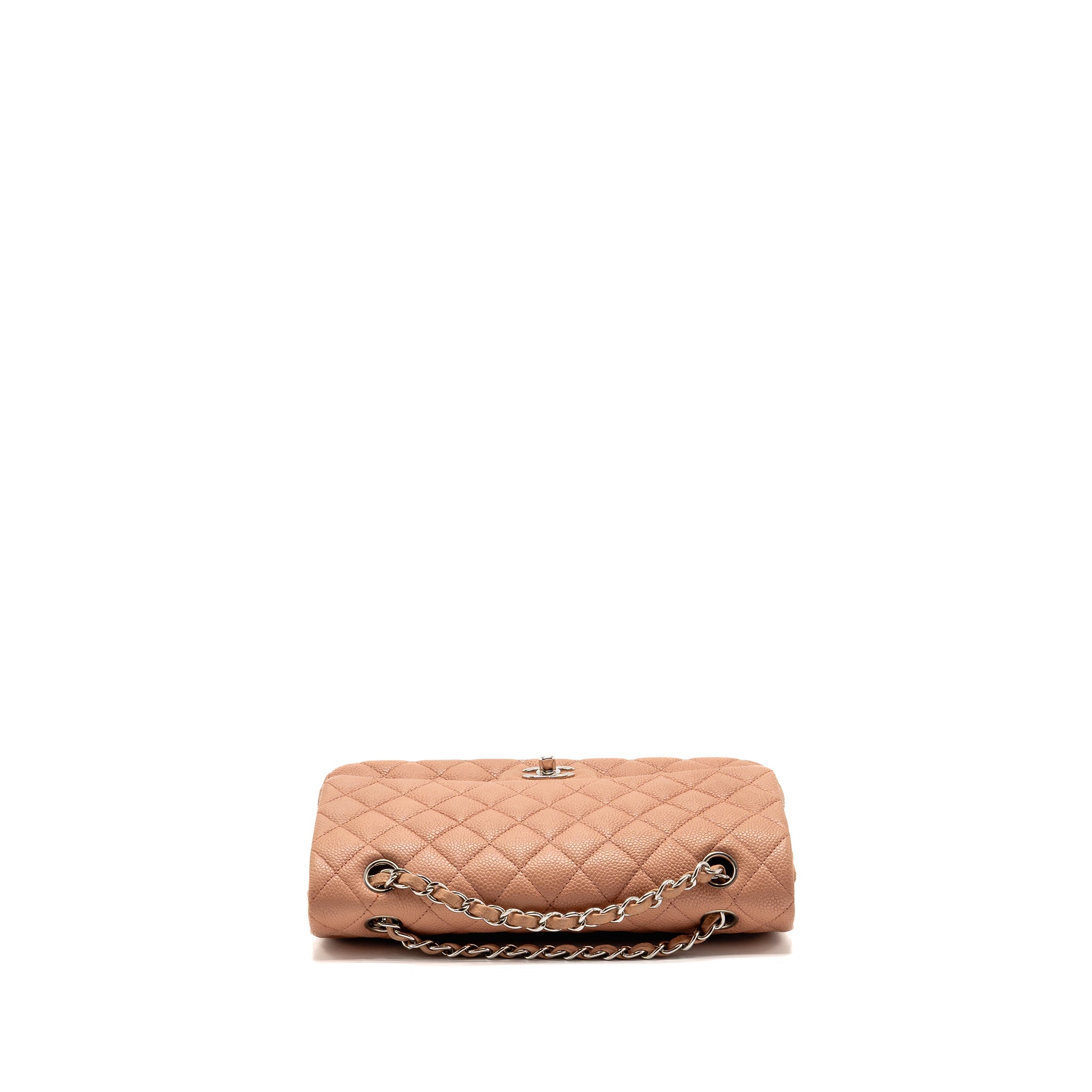 CHANEL MEDIUM CLASSIC DOUBLE FLAP BAG CAVIAR DARK PINK SHW