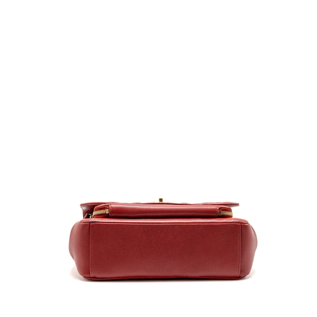 CHANEL LARGE BUSINESS AFFINITY CAVIAR RED LGHW