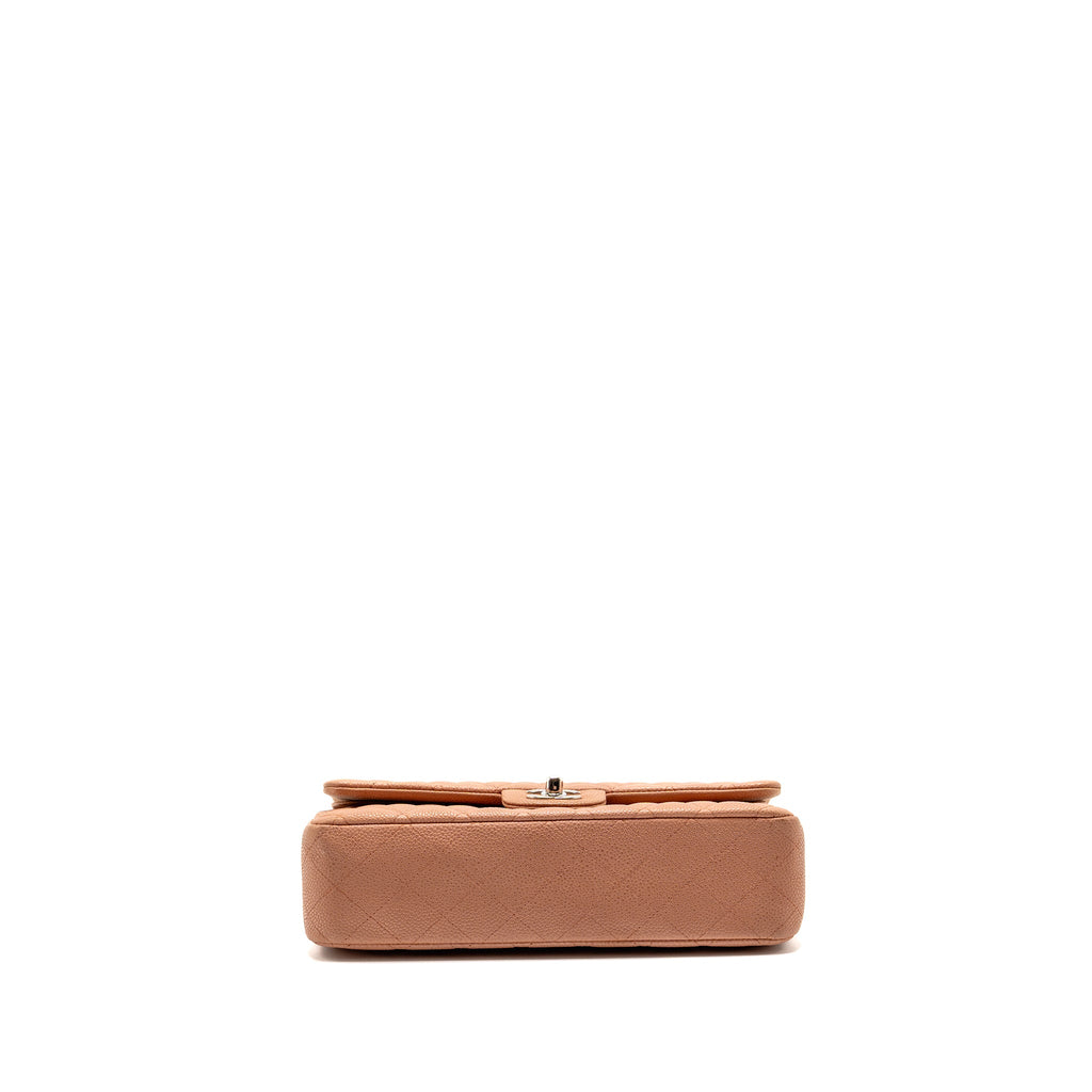 CHANEL MEDIUM CLASSIC DOUBLE FLAP BAG CAVIAR DARK PINK SHW
