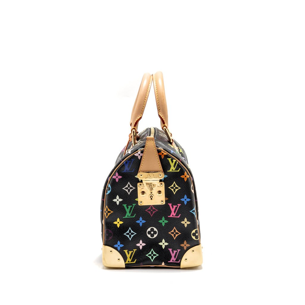 LOUIS VUITTON X TAKASHI MURAKAMI SPEEDY 30 LIMITED EDITION MULTICOLOURED MONOGRAM CANVAS BLACK GHW