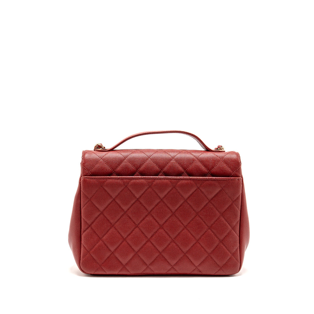 CHANEL LARGE BUSINESS AFFINITY CAVIAR RED LGHW