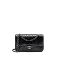 CHANEL MEDIUM CLASSIC DOUBLE FLAP BAG PYTHON BLACK SHW