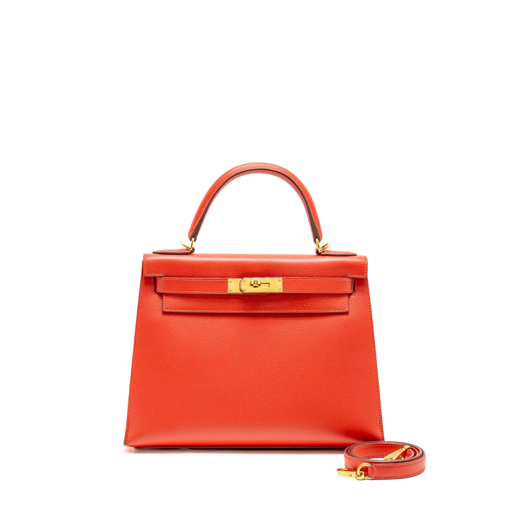 HERMES KELLY 28 EPSOM ROUGE PIVOINE GHW