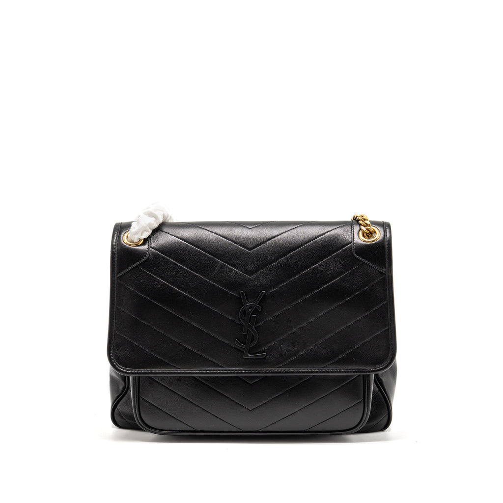 SAINT LAURENT LARGE NIKI BAG LAMBSKIN BLACK GHW