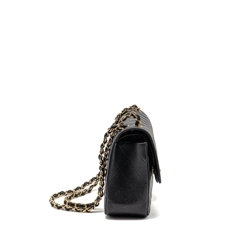 CHANEL JUMBO CLASSIC DOUBLE FLAP BAG CAVIAR BLACK GHW