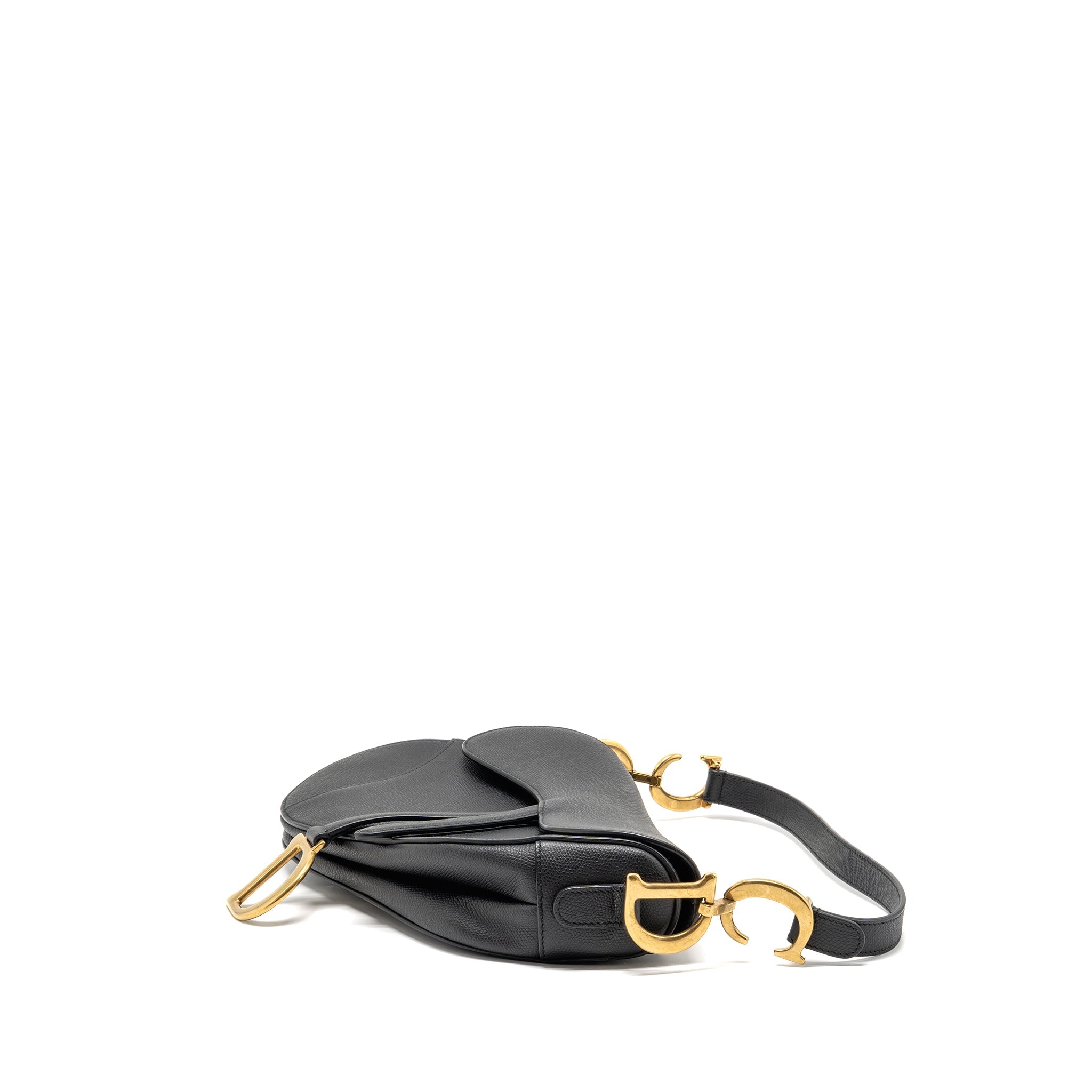 DIOR MEDIUM SADDLE BAG CALFSKIN BLACK GHW