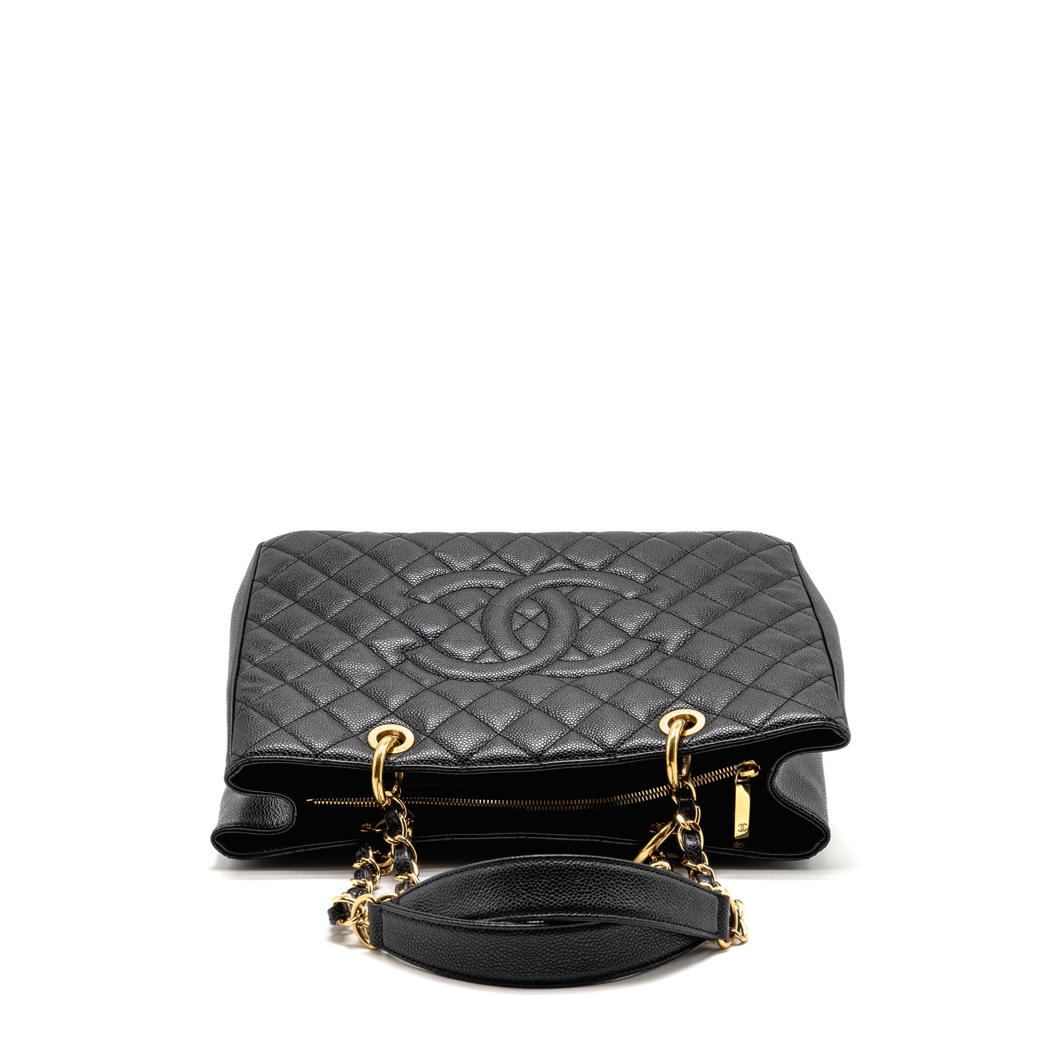 CHANEL GRAND SHOPPING TOTE BAG CAVIAR BLACK GHW