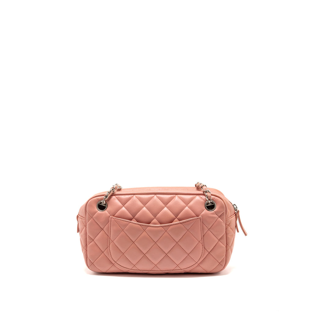 CHANEL CC CAMERA CASE WITH CHAIN LAMBSKIN PINK SHW