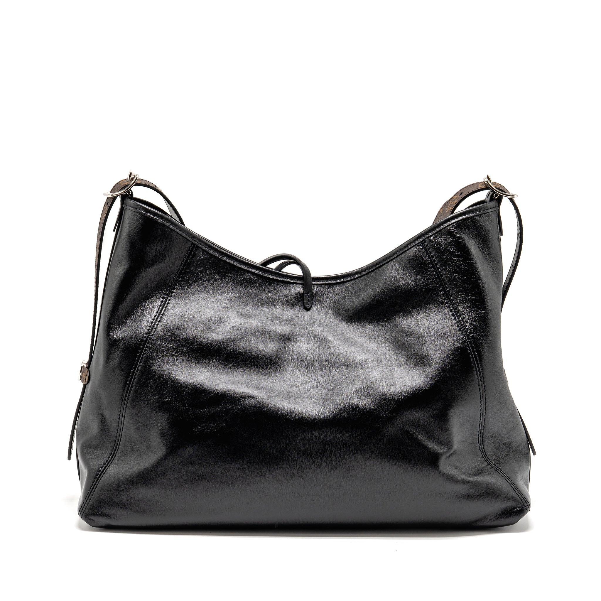 LOUIS VUITTON CARRYALL VIBE MM LAMBSKIN/MONOGRAM CANVAS BLACK SHW