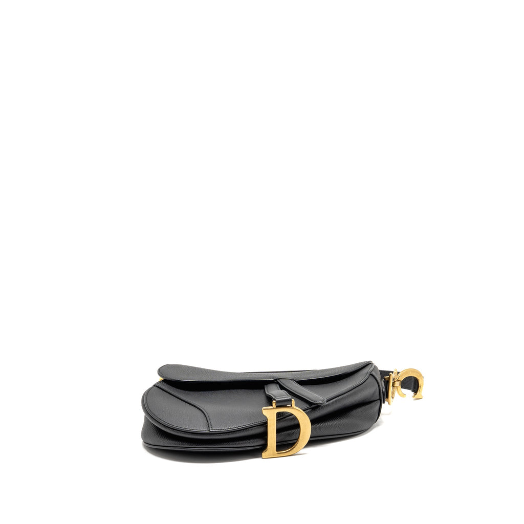 DIOR MEDIUM SADDLE BAG CALFSKIN BLACK GHW