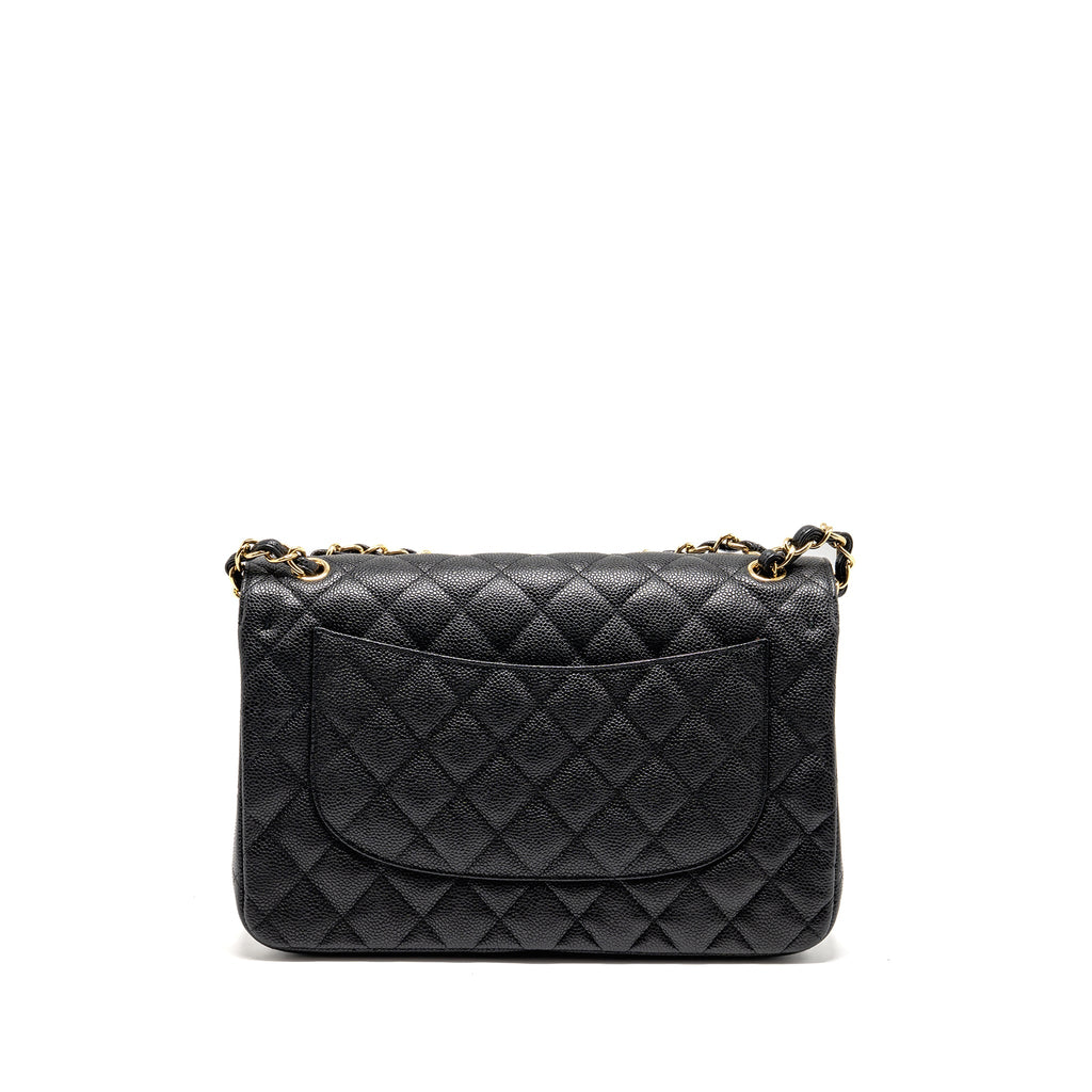 CHANEL JUMBO CLASSIC DOUBLE FLAP BAG CAVIAR BLACK GHW