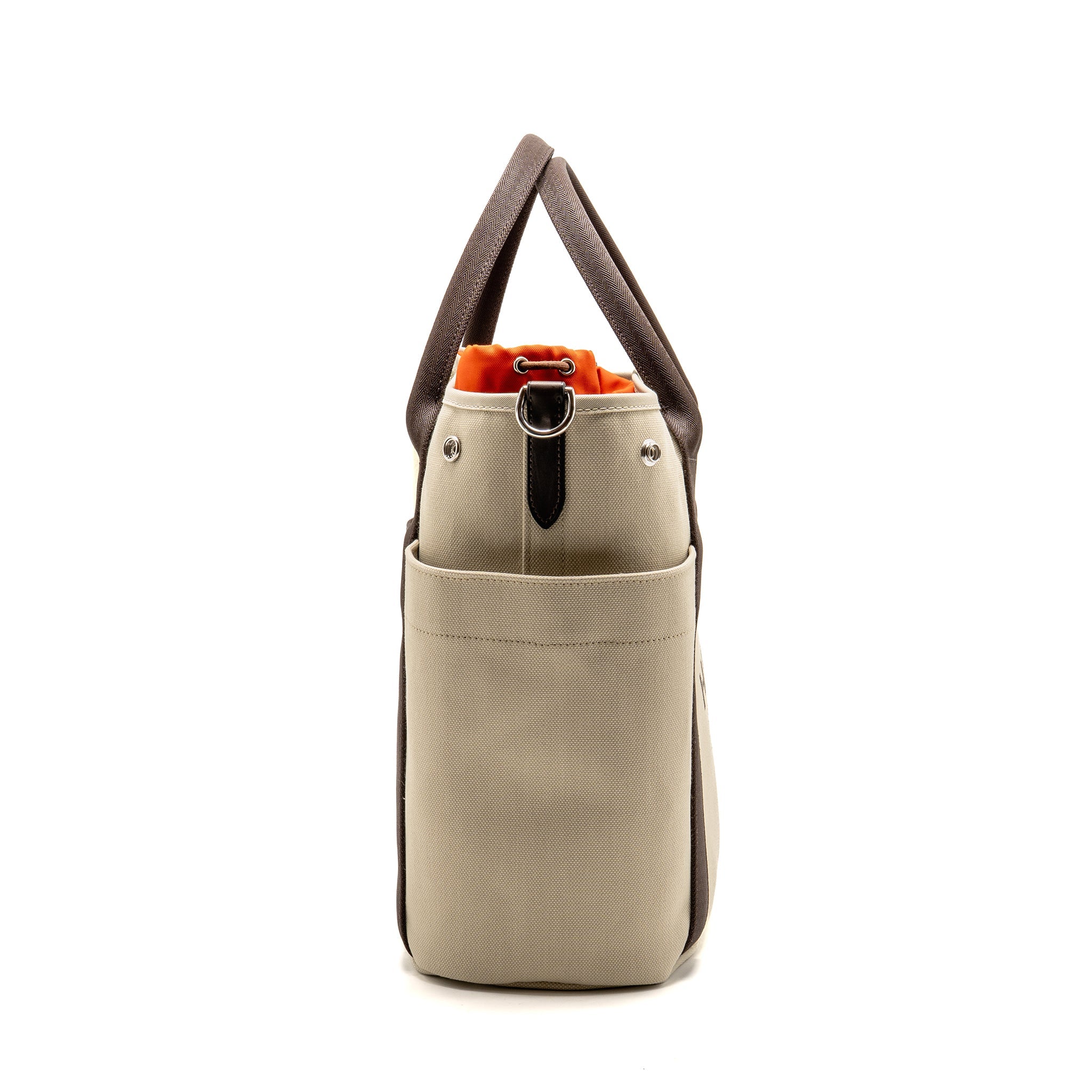 HERMES THE GROOMING BAG POLYAMIDE/COTTON/POLYURETHANE BEIGE SABLE/FEU SHW